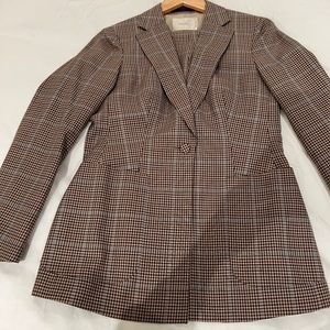 Suistudio plaid suit with belted jacket, size 4/6